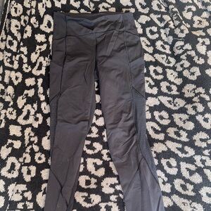 black lulu leggings with mesh on the sides